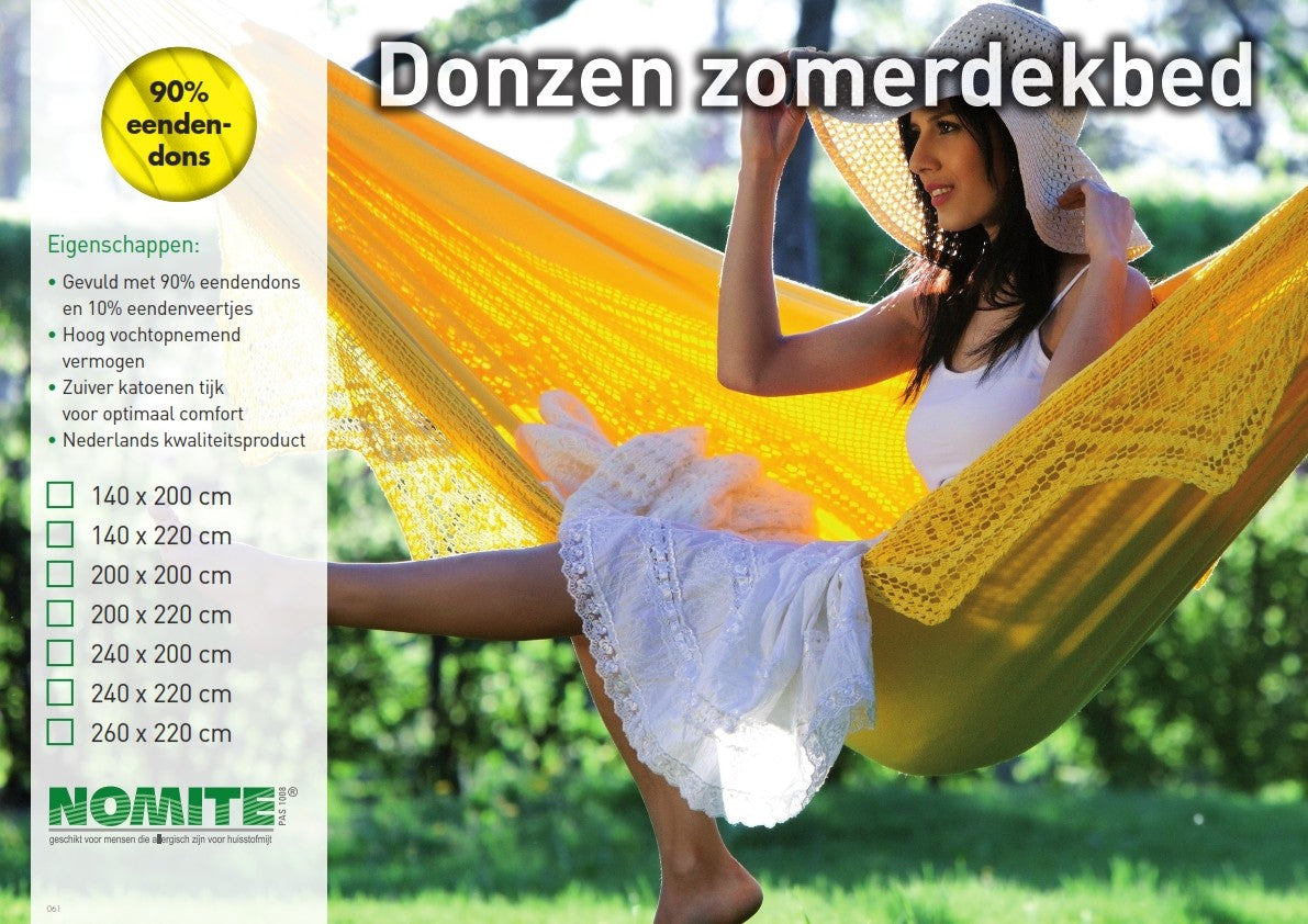 Dons zomerdekbed 90% eendendons